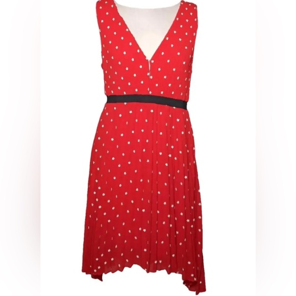 Maje Red Pleated Dress - Picture 4 of 14